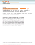 Cover page: Rapid submarine ice melting in the grounding zones of ice shelves in West Antarctica