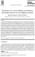 Cover page: The distant core: social solidarity, social distance and interpersonal ties in core–periphery structures