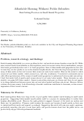 Cover page: Affordable Housing Without Public Subsidies: Rent-Setting Practices in Small Rental Properties