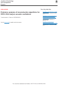 Cover page of Extensive analysis of reconstruction algorithms for DESI 2024 baryon acoustic oscillations