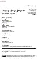 Cover page: Multicenter validation of a machine-learning algorithm for 48-h all-cause mortality prediction.