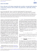 Cover page: How relevant is the basic reproductive number computed during the coronavirus disease 2019 (COVID-19) pandemic, especially during lockdowns?