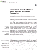 Cover page: Experimental Considerations for Single-Cell RNA Sequencing Approaches