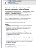 Cover page: Physical growth of the shuar: Height, Weight, and BMI references for an indigenous amazonian population