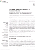 Cover page: Variation in Mutant Prevention Concentrations