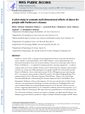 Cover page: A pilot study to evaluate multi-dimensional effects of dance for people with Parkinson's disease