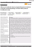 Cover page: Influence of molecular classes and growth hormone treatment on growth and dysmorphology in Prader‐Willi syndrome: A multicenter study