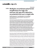 Cover page: Multiplex recombinase polymerase amplification for high-risk and low-risk type HPV detection, as potential local use in single tube