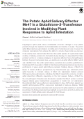 Cover page: The Potato Aphid Salivary Effector Me47 Is a Glutathione-S-Transferase Involved in Modifying Plant Responses to Aphid Infestation