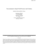 Cover page: Noncommutative Dipole Field Theories And Unitarity