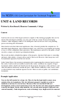 Cover page of Unit 4: Land Records