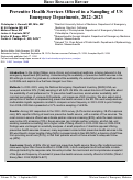 Cover page: Preventive Health Services Offered in a Sampling of US Emergency Departments, 2022–2023