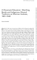 Cover page: A Dissonant Education: Marching Bands and Indigenous Musical Traditions at Sherman Institute, 1901–1940
