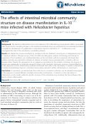 Cover page: The effects of intestinal microbial community structure on disease manifestation in IL-10-/- mice infected with Helicobacter hepaticus