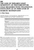 Cover page: THE LOSS OF INFRARED LIGHT SENSITIVITY OF PHOTORECEPTOR CELLS MEASURED WITH TWO-PHOTON EXCITATION AS AN INDICATOR OF DIABETIC RETINOPATHY: A Pilot Study.