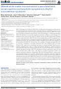 Cover page: Altered white matter microstructure is associated with social cognition and psychotic symptoms in 22q11.2 microdeletion syndrome