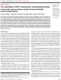 Cover page: The unfolding COVID-19 pandemic: A probability-based, nationally representative study of mental health in the United States