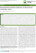 Cover page: Environment-sensitive behavior of fluorescent molecular rotors