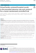 Cover page: Virtual family-centered hospital rounds in the neonatal intensive care unit: protocol for a cluster randomized controlled trial.