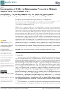 Cover page: Investigation of Different Winemaking Protocols to Mitigate Smoke Taint Character in Wine.