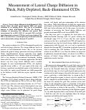 Cover page: Measurement of lateral charge diffusion in thick, fully depleted, 
back-illuminated CCDs
