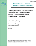 Cover page: Linking Resources and Structures: Increasing the Effectiveness of Energy Efficient Government Procurement Programs
