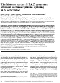 Cover page: The histone variant H2A.Z promotes efficient cotranscriptional splicing in S. cerevisiae