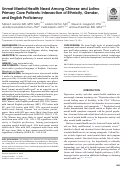 Cover page: Unmet Mental Health Need Among Chinese and Latino Primary Care Patients: Intersection of Ethnicity, Gender, and English Proficiency