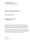 Cover page: Object Management Systems