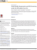 Cover page: Initial Health Assessments and HIV Screening under the Affordable Care Act