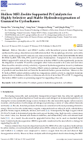Cover page: Hollow MFI Zeolite Supported Pt Catalysts for Highly Selective and Stable Hydrodeoxygenation of Guaiacol to Cycloalkanes.
