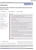 Cover page: Beyond the kill: The allometry of predation behaviours among large carnivores