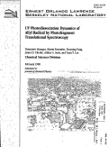 Cover page: UV Photodissociation Dynamics of allyl radical by photofragment translational spectroscopy