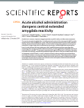 Cover page: Acute alcohol administration dampens central extended amygdala reactivity