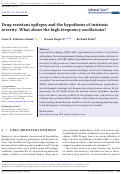 Cover page: Drug-resistant epilepsy and the hypothesis of intrinsic severity: What about the high-frequency oscillations?