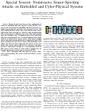 Cover page: Special Session: Noninvasive Sensor-SpoofingAttacks on Embedded and Cyber-Physical Systems