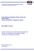 Cover page: Internalizing Immigration Policy within the Nation-State: The Local Initiative of Aguaviva, Spain