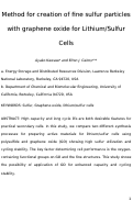 Cover page: Method for Creation of Fine Sulfur Particles with Graphene Oxide for Lithium/Sulfur Cells