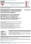 Cover page: Systematic Review: Recommendations for Rehabilitation in ASD and ID From Clinical Practice Guidelines