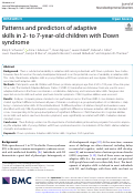 Cover page: Patterns and predictors of adaptive skills in 2- to 7-year-old children with Down syndrome
