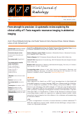 Cover page: From strength to precision: A systematic review exploring the clinical utility of 7-Tesla magnetic resonance imaging in abdominal imaging.