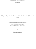 Cover page: A Sparse Optimization Framework for the Numerical Solution of PDEs