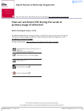 Cover page: How can we detect HIV during the acute or primary stage of infection?