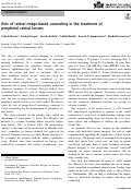 Cover page: Role of retinal image-based counseling in the treatment of peripheral retinal lesions