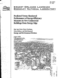 Cover page: Predicted Versus Monitored Performance of Energy-Efficient Measures in New Commercial Buildings from Energy Edge