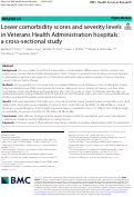 Cover page: Lower comorbidity scores and severity levels in Veterans Health Administration hospitals: a cross-sectional study.