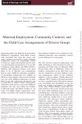 Cover page: Maternal Employment, Community Contexts, and the Child-Care Arrangements of Diverse Groups.