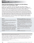 Cover page: Sleep-disordered Breathing in Pregnancy and after Delivery: Associations with Cardiometabolic Health.