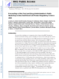 Cover page: Proceedings of the Food and Drug Administration's public workshop on new red blood cell product regulatory science 2016