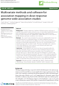 Cover page: Multivariate methods and software for association mapping in dose-response genome-wide association studies.